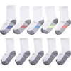 Hanes Ultimate Boys’ Crew Performance Sport Socks, 10-Pair Packs(White)