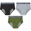 Hanes boys Overnight Underwear Pack, 3-pack, Light & Moderate Leaks, Confident Nights Overnight Underwear, Multi(Black/Grey)