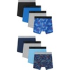 Hanes boys Underwear Boxer Briefs Pack, 8-pack, Cotton-stretch Dyed Boys’ Underwear, Moisture-wicking(Black  Blue  Navy)