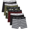 Hanes Boys’ Originals Boxer Briefs, Stretch Cotton Underwear, Assorted, 6-pack(Black/Cargo/Olive Palm/Maroon/Stripe – 6 Pack)