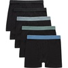 Hanes Boys’ Originals Ultimate SuperSoft Boxer Brief Underwear, Assorted, 5-Pack(Black)