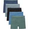 Hanes Boys’ Originals Ultimate SuperSoft Boxer Brief Underwear, Assorted, 5-Pack(Green/Blue/Black)