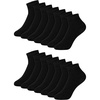 Hanes Boys’ Socks Pack, Double Tough Moisture Wicking Ankle, Crew, No Show Socks, 12 & 14 Pair Packs(Black – Ankle  14 Pack)