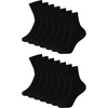 Hanes Boys’ Socks Pack, Double Tough Moisture Wicking Ankle, Crew, No Show Socks, 12 & 14 Pair Packs(Black – Crew  14 Pack)