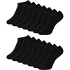 Hanes Boys’ Socks Pack, Double Tough Moisture Wicking Ankle, Crew, No Show Socks, 12 & 14 Pair Packs(Black – No Show  14 Pack)