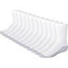Hanes Boys’ Socks Pack, Double Tough Moisture Wicking Ankle, Crew, No Show Socks, 12 & 14 Pair Packs(White – Crew  12 Pack)