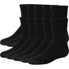 Hanes Kids’ Uniform Crew Socks Pack, 10-pack, Moisture-wicking, Cushioned, Stretch Kids’ Socks for School(Black/Blue)
