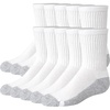 Hanes Kids’ Uniform Crew Socks Pack, 10-pack, Moisture-wicking, Cushioned, Stretch Kids’ Socks for School(White/Grey)