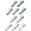 Hanes Ultimate Boys’ Crew Performance Sport Socks, 10-Pair Packs(No Show – White/Grey Bottom – 10 Pack)
