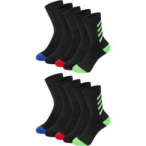 Hanes Boys’ Moves Socks, Breathable Mesh Performance Socks, Ankle, Crew, No Show, Moisture-wicking, 10-pack(Black – Crew)