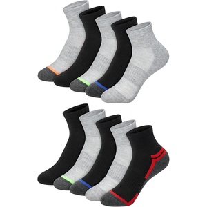 Hanes Boys’ Moves Socks, Breathable Mesh Performance Socks, Ankle, Crew, No Show, Moisture-wicking, 10-pack(Grey/Black – Ankle)