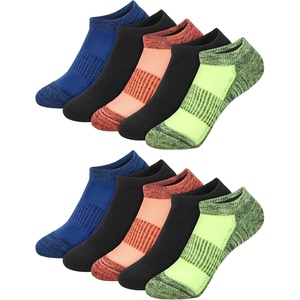 Hanes Boys’ Moves Socks, Breathable Mesh Performance Socks, Ankle, Crew, No Show, Moisture-wicking, 10-pack(Orange/Yellow – No Show)