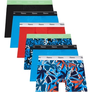 Hanes Boys’ Originals Boxer Briefs, Stretch Cotton Underwear, Assorted, 6-pack(Black/Blue/Orange – 6 Pack)