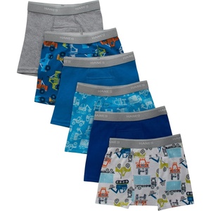 Hanes Boys’ Potty Training Underwear, Light Leaks Toddler Cotton Briefs and Boxer Briefs, Multi-pack(Boxer Briefs – Blue/Gray – 6 Pack)