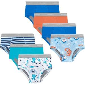 Hanes Boys’ Potty Training Underwear, Light Leaks Toddler Cotton Briefs and Boxer Briefs, Multi-pack(Briefs – Blue/Orange – 7 Pack)