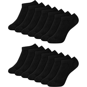Hanes Boys’ Socks Pack, Double Tough Moisture Wicking Ankle, Crew, No Show Socks, 12 & 14 Pair Packs(Black – No Show  14 Pack)