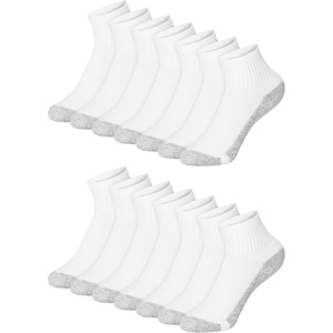 Hanes Boys’ Socks Pack, Double Tough Moisture Wicking Ankle, Crew, No Show Socks, 12 & 14 Pair Packs(White – Ankle  14 Pack)