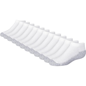 Hanes Boys’ Socks Pack, Double Tough Moisture Wicking Ankle, Crew, No Show Socks, 12 & 14 Pair Packs(White – No Show  12 Pack)