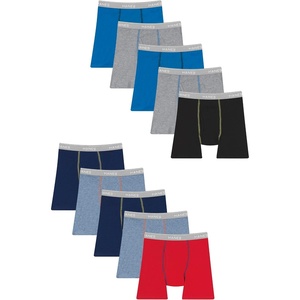 Hanes Boys’ Underwear Boxer Briefs Or Briefs Pack, 8 Or 12 Pack, Cotton Stretch Underwear for Boys & Toddler Boys(Grey/Blue/Black/Red)
