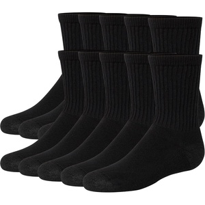Hanes Kids’ Uniform Crew Socks Pack, 10-pack, Moisture-wicking, Cushioned, Stretch Kids’ Socks for School(Black/Blue)