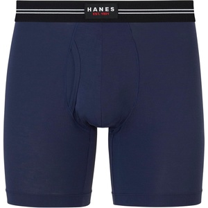 Hanes Men’s Perfect Flex Breathable Boxer Brief Underwear, Lightweight Luxe Modal Blend, Supportive Pouch, 1-pack(Blue)
