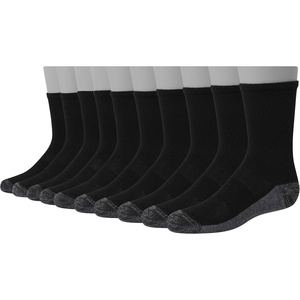Hanes Ultimate Boys’ Crew Performance Sport Socks, 10-Pair Packs(Black)