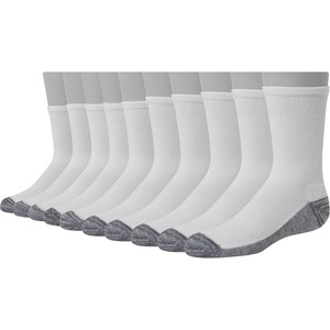 Hanes Ultimate Boys’ Crew Performance Sport Socks, 10-Pair Packs(White)