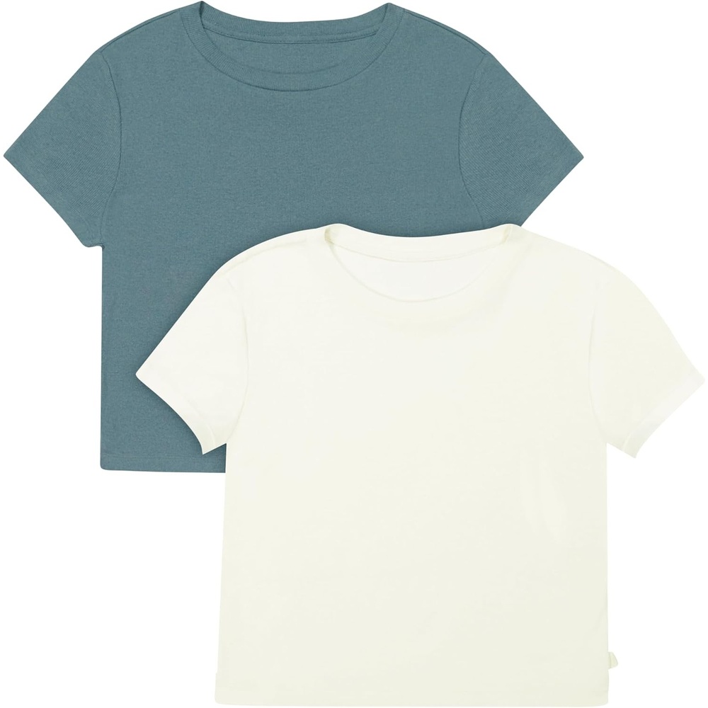 image:imageHanes Womens Originals Baby Doll Tee 2Pack Comfywear Supersoft Rib TShirt Loungewear PackPearlStargazer Grey