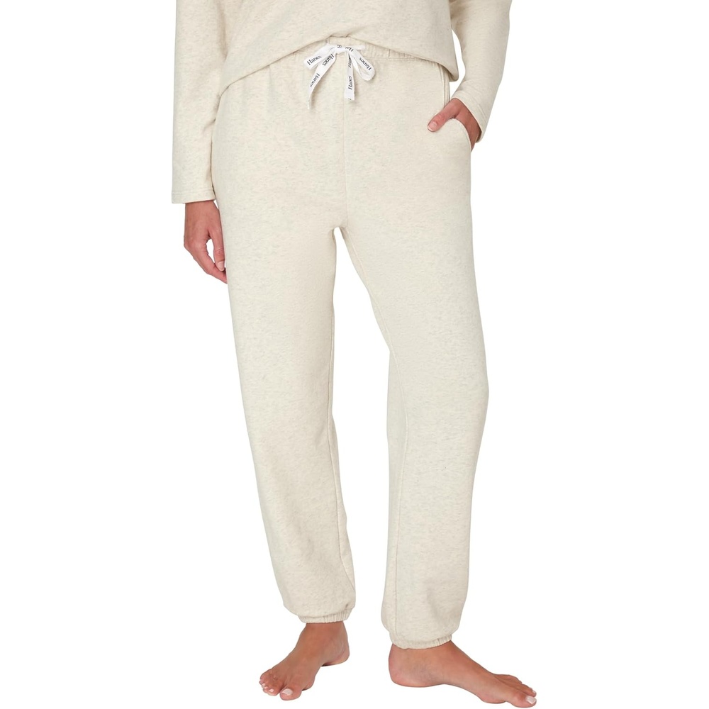 image:imageHanes Womens Originals French Terry Joggers Lightweight Lounge Pants for Women Comfywear Loungewear 28Oatmeal Marle