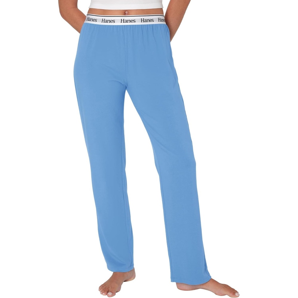 image:imageHanes Womens Originals Lounge Pants Comfywear Sleep Pants for Women Straight Leg Loungewear PantsProvence Blue