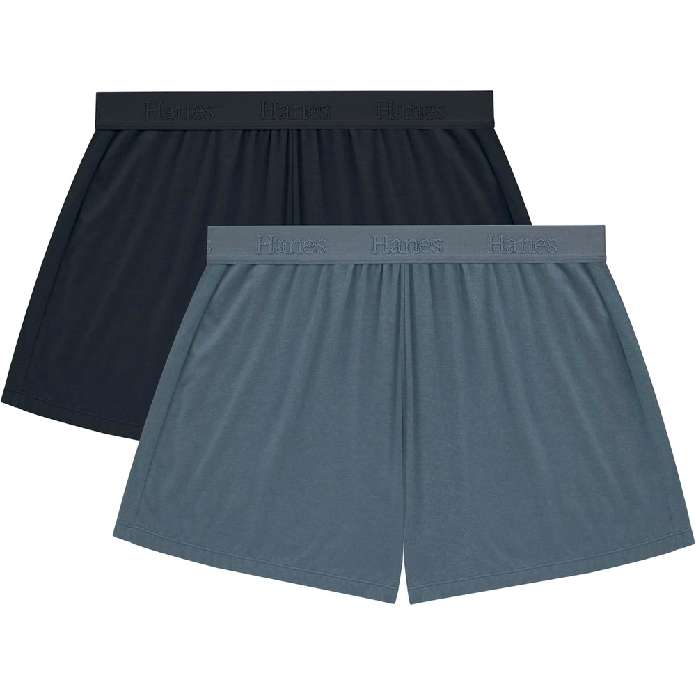 image:imageHanes Womens Originals Sleep Shorts 2Pack Comfywear Supersoft Lounge Shorts Pack 325BlackStargazer Grey