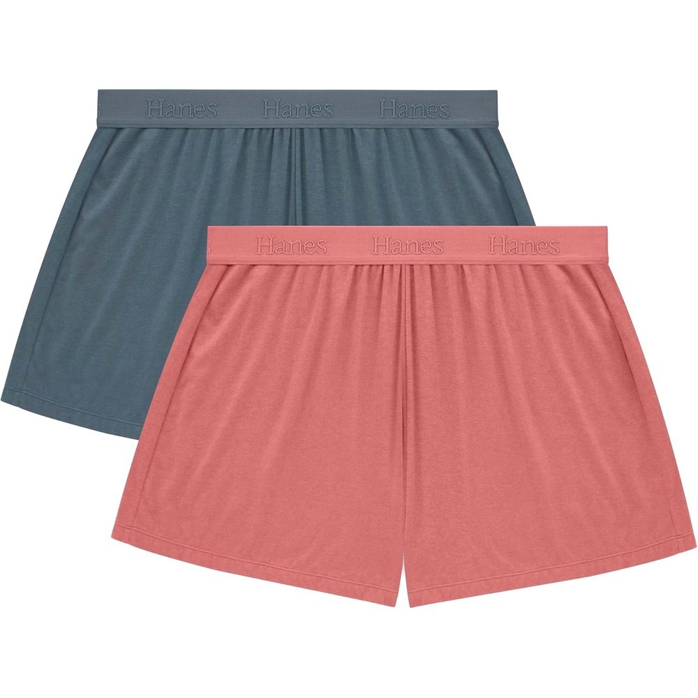 image:imageHanes Womens Originals Sleep Shorts 2Pack Comfywear Supersoft Lounge Shorts Pack 325Stargazer GreyNatural Cedar