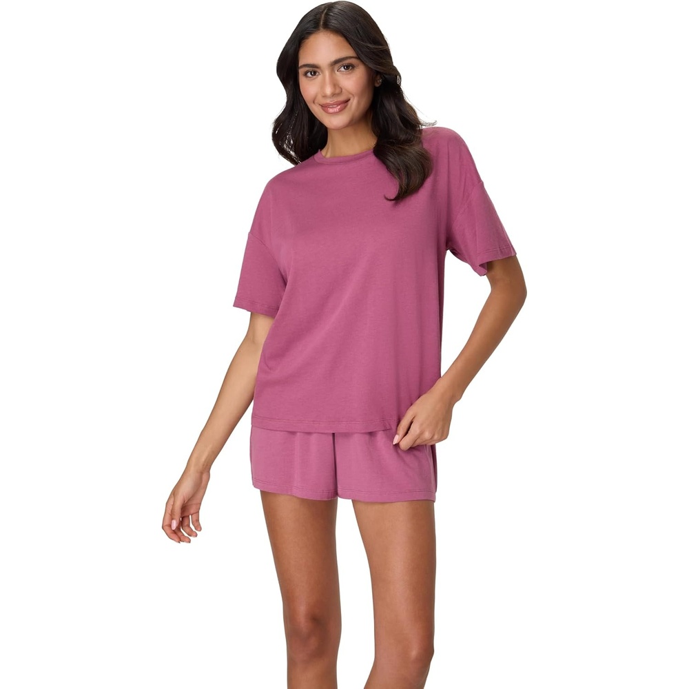 image:imageHanes Womens Pajamas Set Comfywear Pajamas for Women Set Originals SupertSoft Loungewear TShirt amp Sleep ShortsMauve Mood
