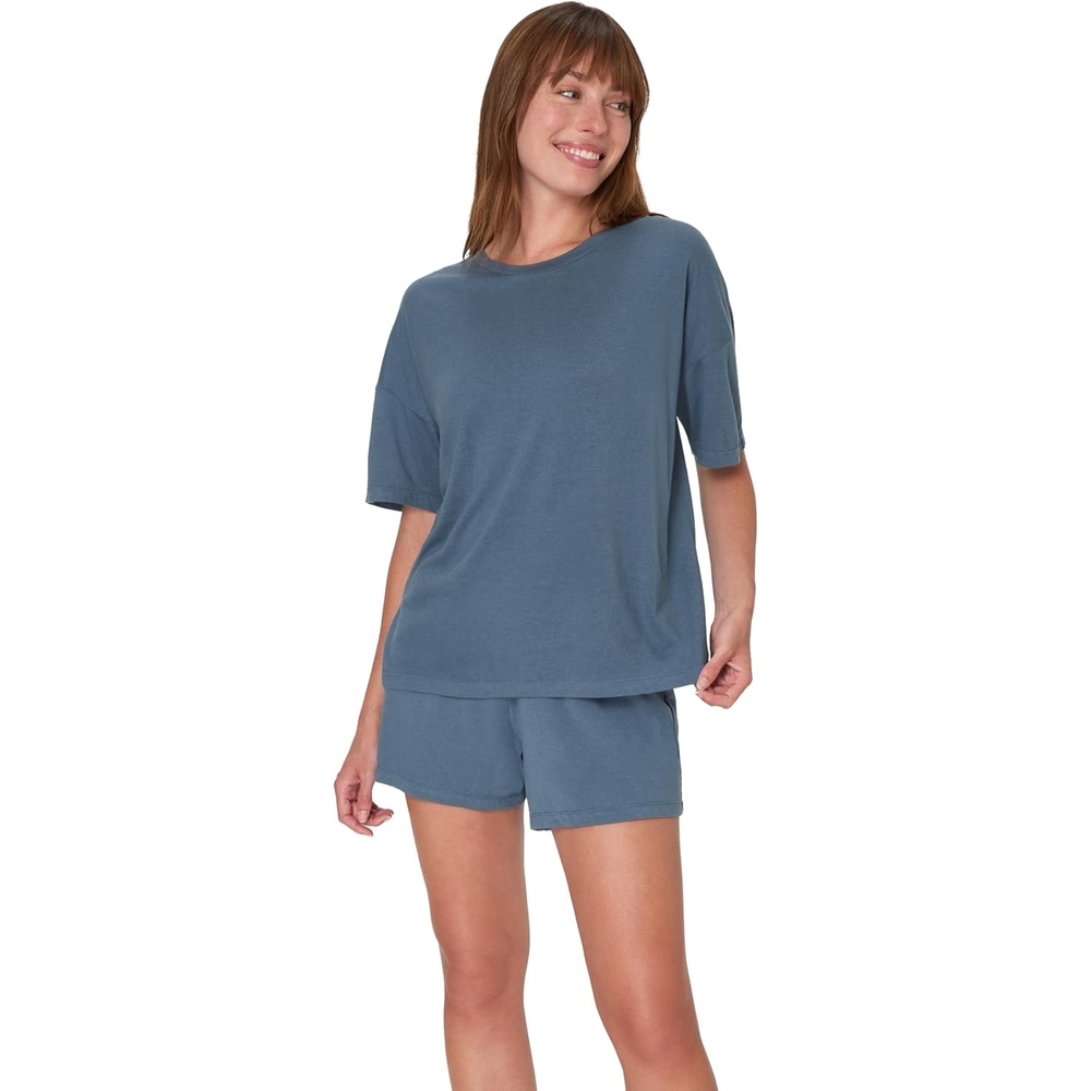 image:imageHanes Womens Pajamas Set Comfywear Pajamas for Women Set Originals SupertSoft Loungewear TShirt amp Sleep ShortsStargazer Grey