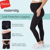 Hanes Women’s Maternity Leak Protection 7/8 Leggings, Pregnancy Leggings with Built-in Underwear, 25” Inseam(Black)