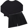 Hanes Women’s Originals 2-piece Lounge Set, Supersoft Cropped Baby Doll Tee & Sleep Shorts Loungewear Set(Black/Black)
