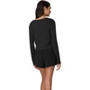 Hanes Women’s Originals 2-piece Lounge Set, Supersoft Cropped Baby Doll Tee & Sleep Shorts Loungewear Set(Black/Black)
