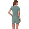 Hanes Women’s Originals 2-piece Lounge Set, Supersoft Cropped Baby Doll Tee & Sleep Shorts Loungewear Set(Faded Sage Green/Faded Sage Green)