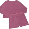 Hanes Women’s Originals 2-piece Lounge Set, Supersoft Cropped Baby Doll Tee & Sleep Shorts Loungewear Set(Mauve Mood/Mauve Mood)