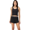 Hanes Women’s Originals Comfywear Rib Crop Tank and Sleep Shorts, 2-Piece Set(Black/Black)