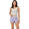Hanes Women’s Originals Comfywear Rib Crop Tank and Sleep Shorts, 2-Piece Set(Heritage Grey Marle/Vega Violet)