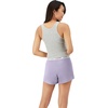 Hanes Women’s Originals Comfywear Rib Crop Tank and Sleep Shorts, 2-Piece Set(Heritage Grey Marle/Vega Violet)