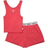 Hanes Women’s Originals Comfywear Rib Crop Tank and Sleep Shorts, 2-Piece Set(Pink Coral/Pink Coral)