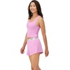 Hanes Women’s Originals Comfywear Rib Crop Tank and Sleep Shorts, 2-Piece Set(Strawberry Pink/Strawberry Pink)