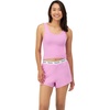 Hanes Women’s Originals Comfywear Rib Crop Tank and Sleep Shorts, 2-Piece Set(Strawberry Pink/Strawberry Pink)