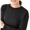 Hanes Women’s Originals French Terry Pullover, Cropped Crewneck Sweatshirt for Women, Comfywear Loungewear(Black)