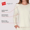 Hanes Women’s Originals French Terry Pullover, Cropped Crewneck Sweatshirt for Women, Comfywear Loungewear(Oatmeal Marle)