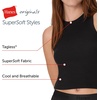 Hanes Women’s Originals Racerback Crop Tank, 2-Pack, Comfywear Supersoft Rib Cropped Tank Top Loungewear Pack(Black/Natural Cedar)
