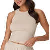 Hanes Women’s Originals Racerback Crop Tank, 2-Pack, Comfywear Supersoft Rib Cropped Tank Top Loungewear Pack(Cocoa Butter/Mauve Mood)