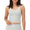 Hanes Women’s Originals Rib Crop Tank Top 2-Pack, Comfywear Stretch Cotton Cropped Top(Heather Grey Marle/Black)